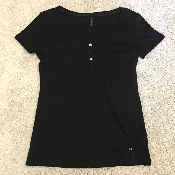 Marks & Spencer Sweetest Little Black Baby Tee with Novelty Buttons - Picture 5 of 13